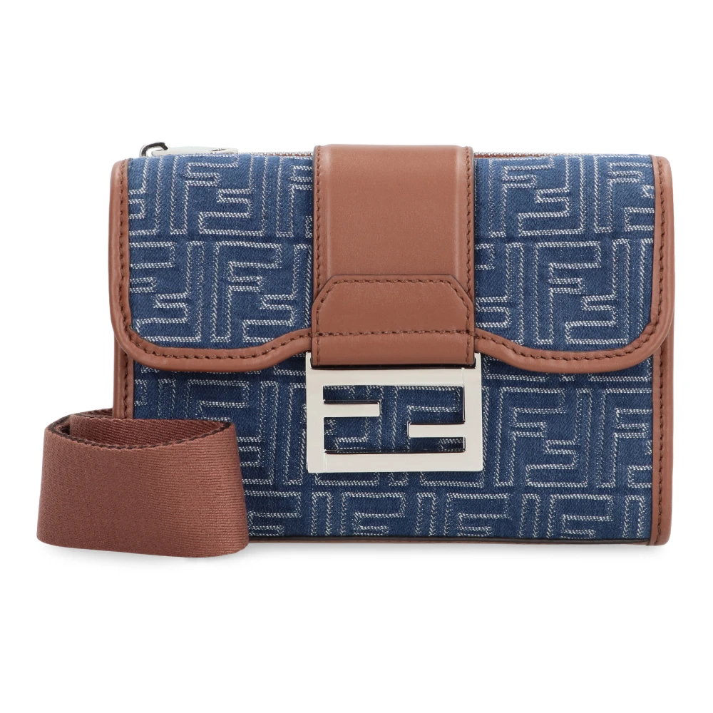 Fendi Hombre Azul - Doble Bolso Con Detalles De Cuero - Bags - One Size - Doble Bolso Con Detalles De Cuero