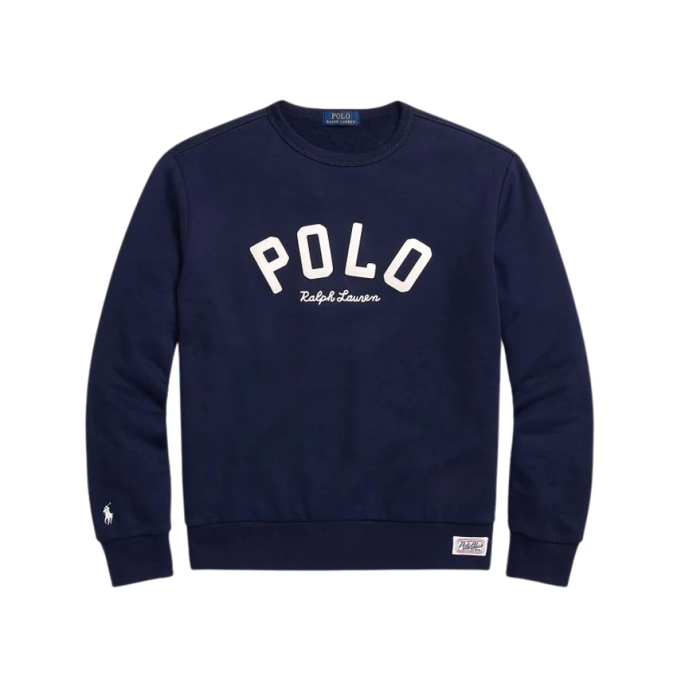 Polo Ralph Lauren Geborduurd Logo Sweatshirt met Vilt Applicaties Blue Heren