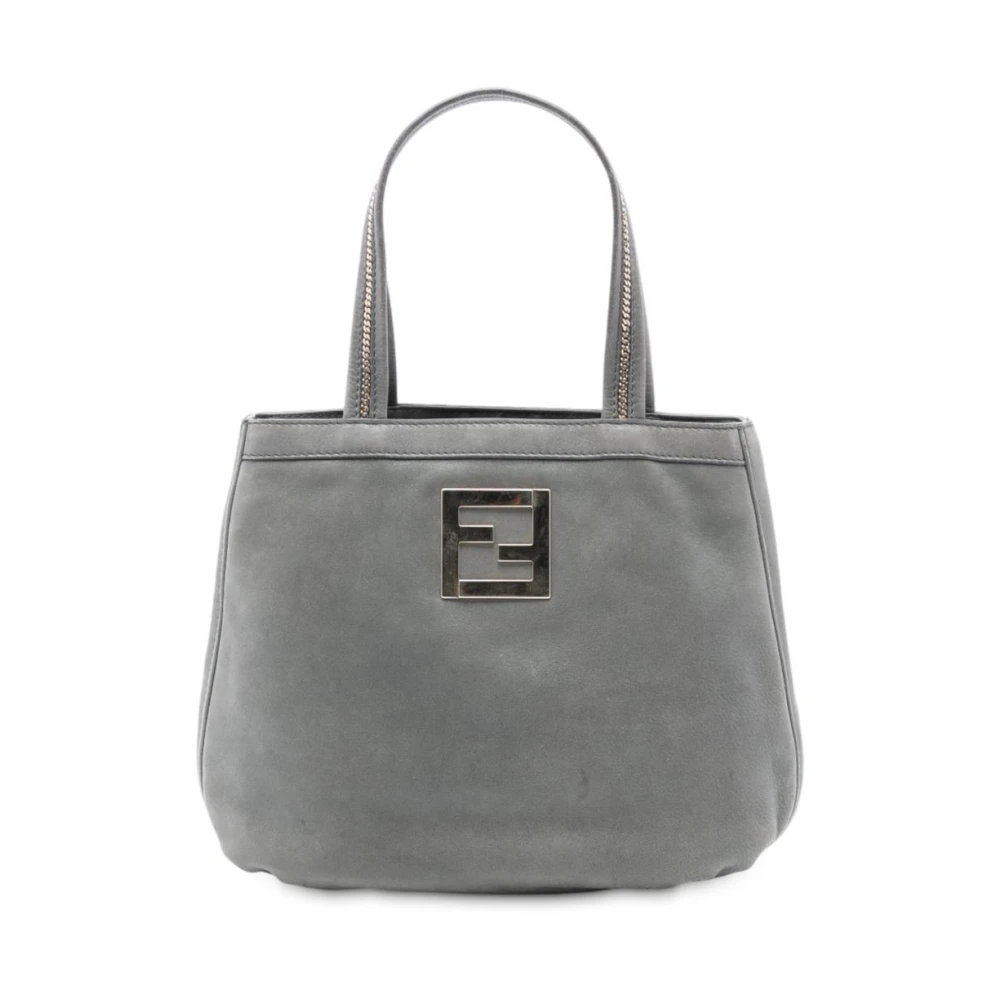 Fendi Vintage Women's Gray Pre-Owned Leather Handbag