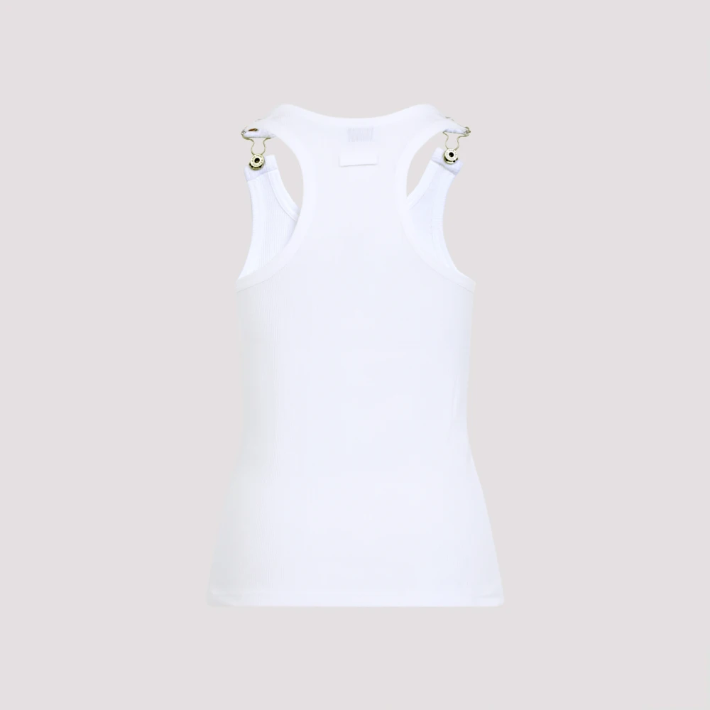 Jean Paul Gaultier Witte Geribbelde Tanktop Stijlvolle Gespen White Dames
