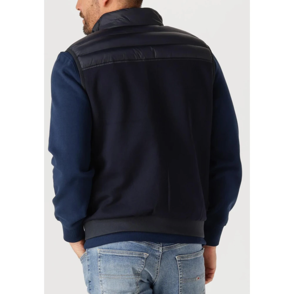 Tommy Hilfiger Blauwe Mix Media Vest Stijlvolle Heren Blue Heren