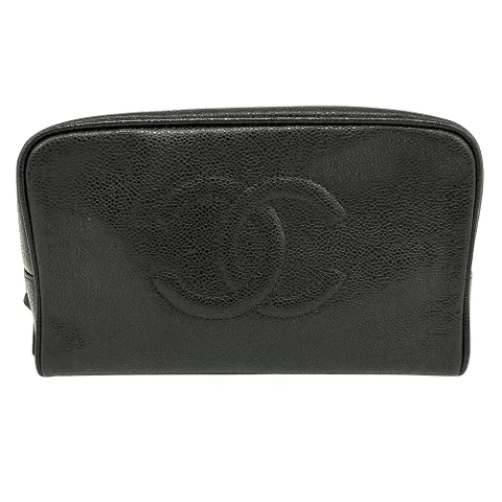 Chanel Vintage Pre-owned Leather clutches Black Dames
