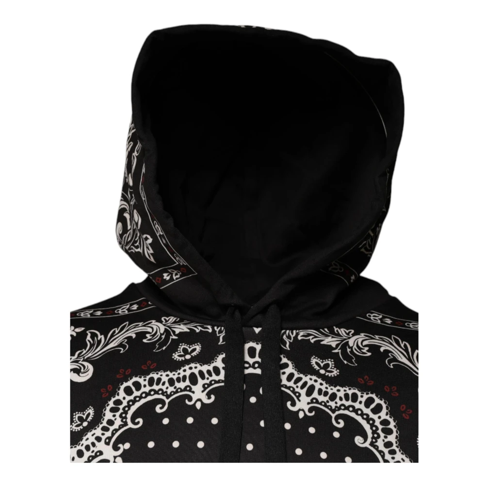 Dolce & Gabbana Bandana Print Hoodie Black Heren