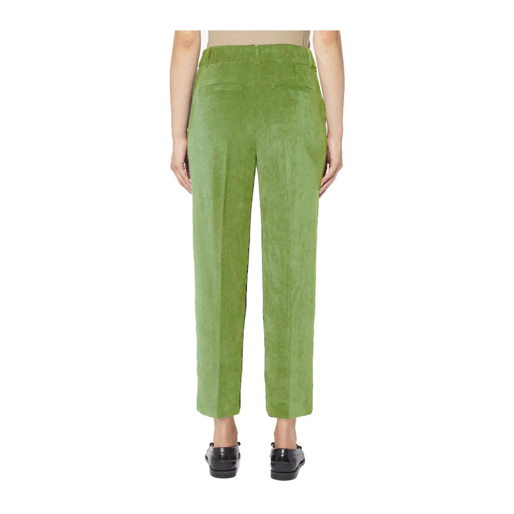 Pennyblack Fluweel Cropped Geribbelde Broek Green Dames
