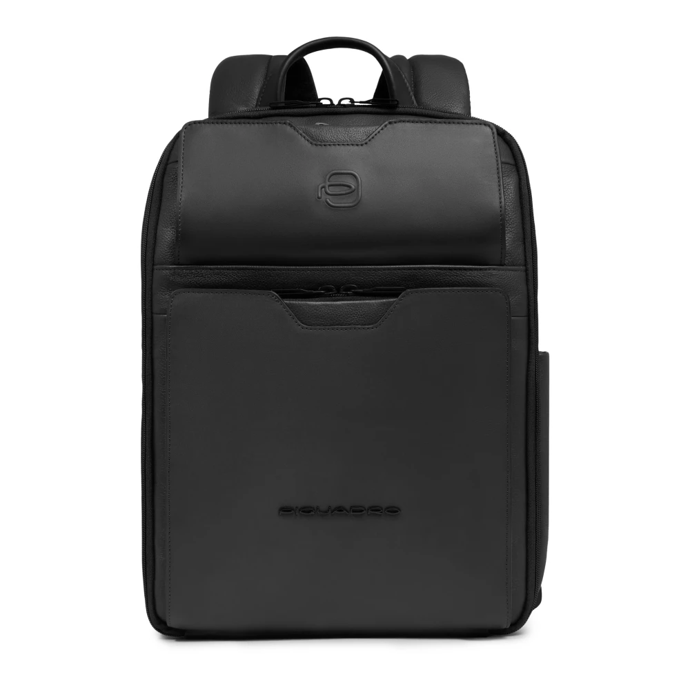 Piquadro Mannelijk Zwart Tassen Heren, One Size, Travel Laptop Rugzak 13,3"