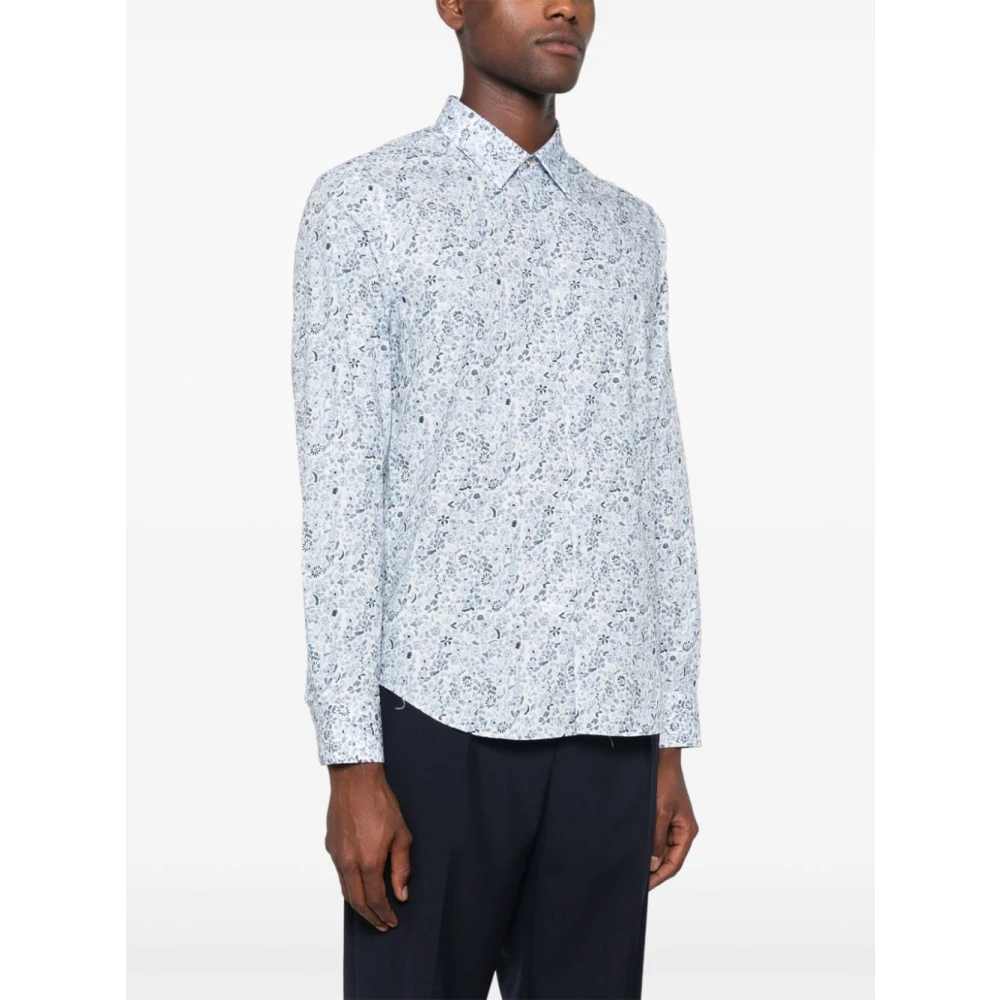 Paul Smith Blauw Bloemenprint Overhemd Blue Heren