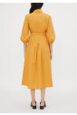 robe-chemise-midi-a-taille-froncee