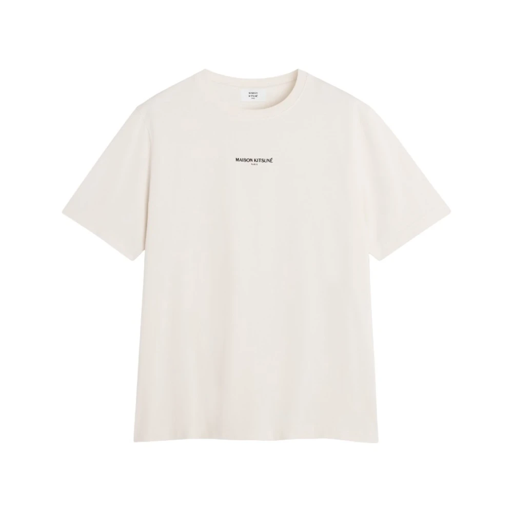 Maison Kitsuné Men's Beige T-Shirts, Xl, Fox Head Comfort Tee-Shirt