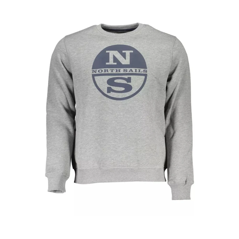 North Sails - Graues Logo Sweatshirt Rundhals - Sweatshirts & Hoodies - Herren - Grau - 2XL - Bild 4