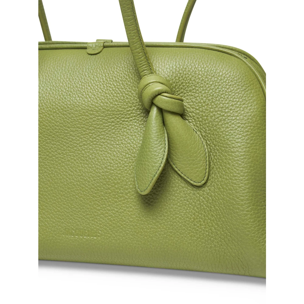 Jacquemus Groene leren bowlingtas met strik Green Dames