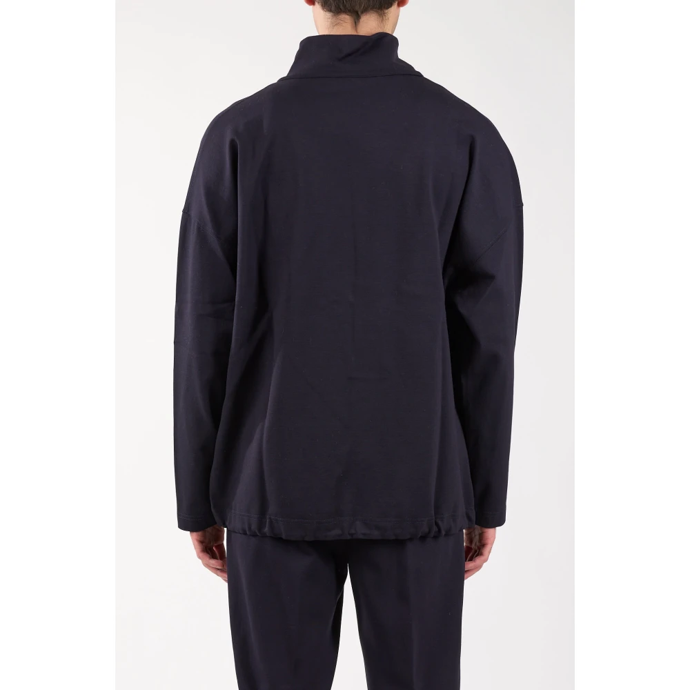 Hevo V-hals viscose trui oversized stijl Blue Heren