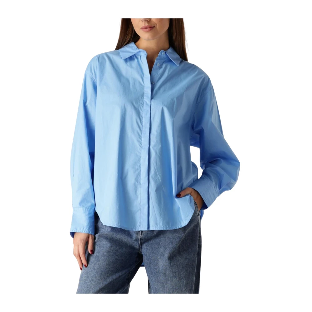 Copenhagen Muse Blauwe Katoenen Blouse voor Vrouwen Blue Dames