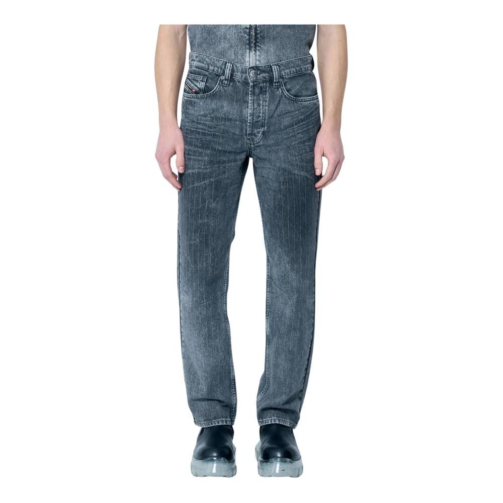 Diesel Pinstriped D-Macs Jeans Gray Heren