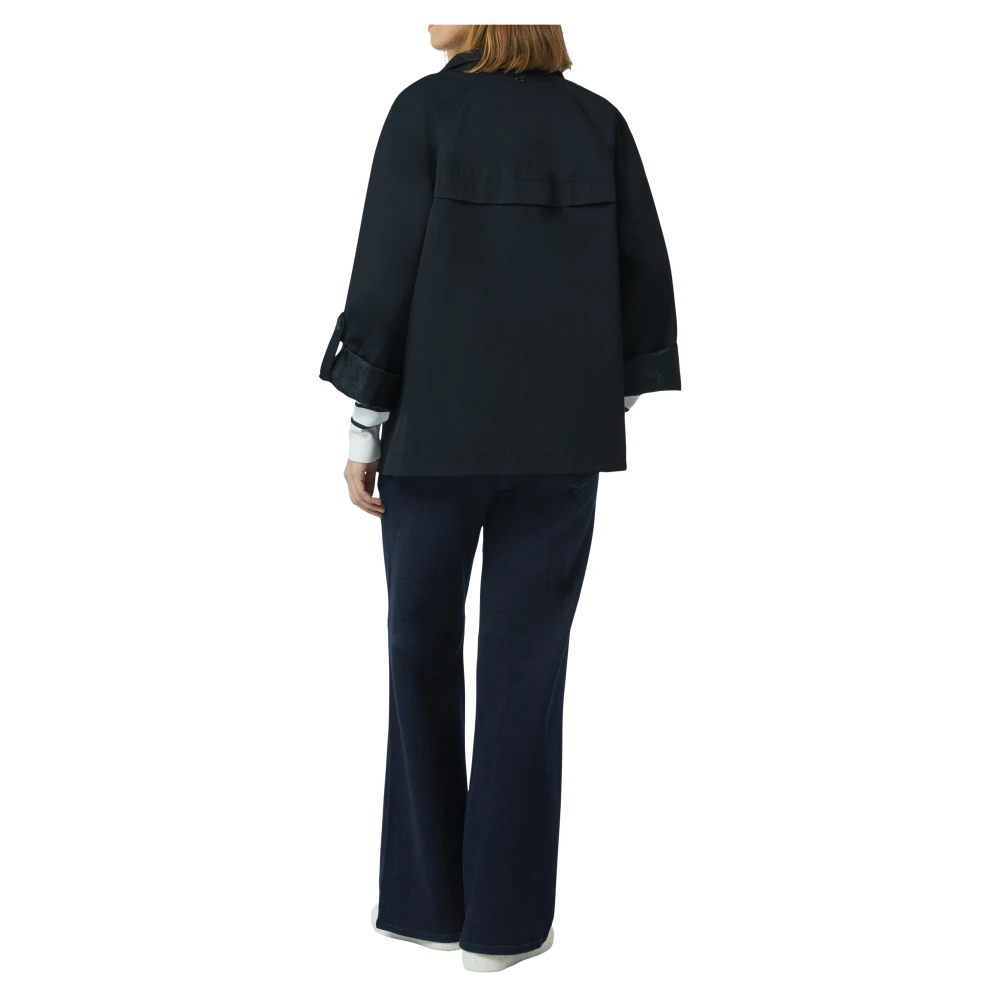 comma Licht gevoerde outdoorjas met opstaande kraag Blue Dames