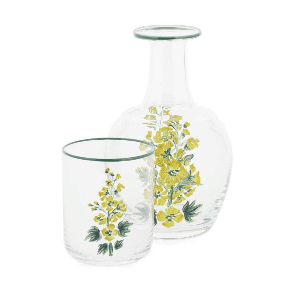 Cabana Handblåst Murano Glas Karaff Set Yellow, Unisex