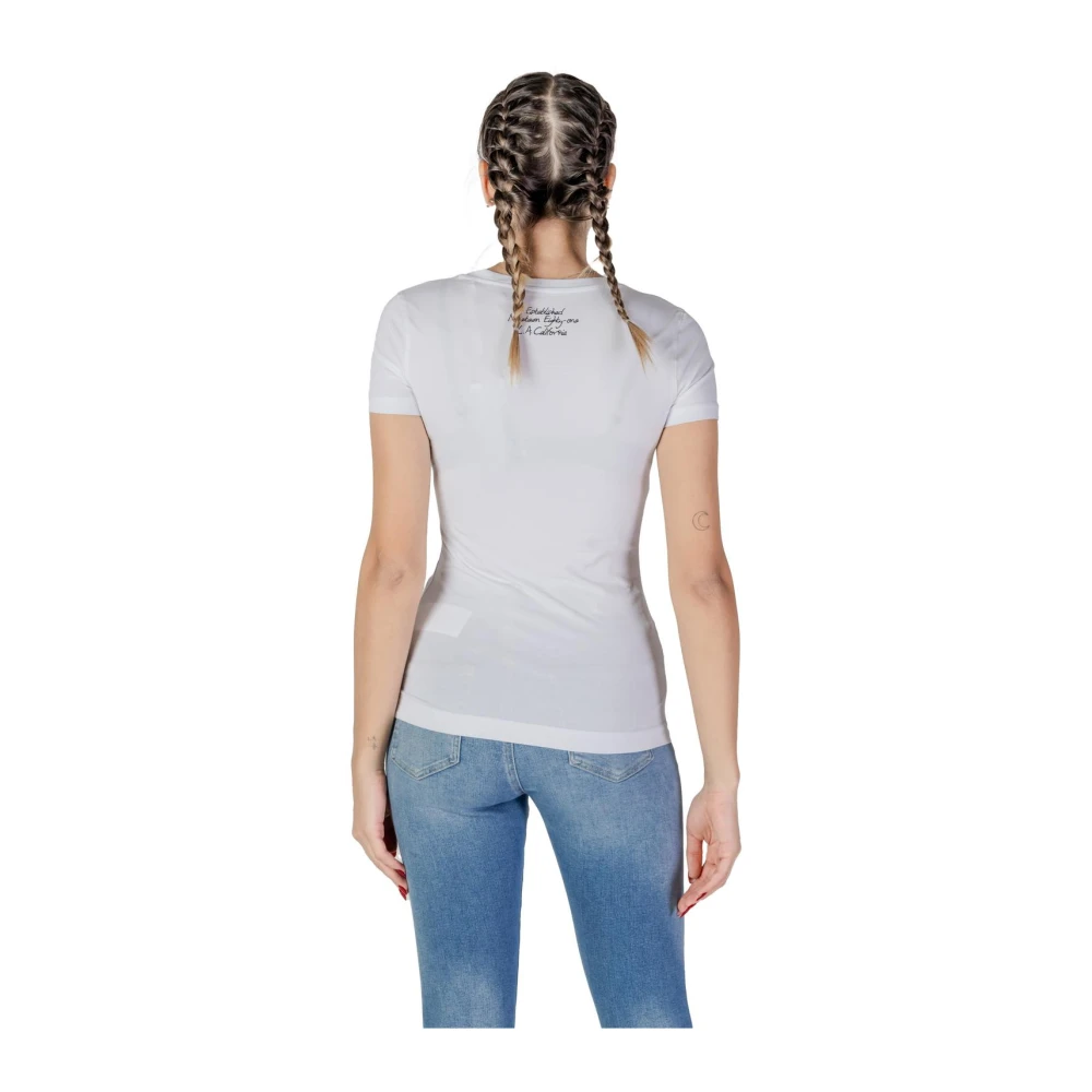 Guess Kristal Driehoek Logo Tee White Dames