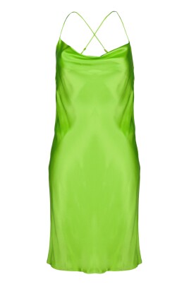 zara one shoulder dress green Yves Saint Laurent Dress In Lace Knit – SANDS main image 0