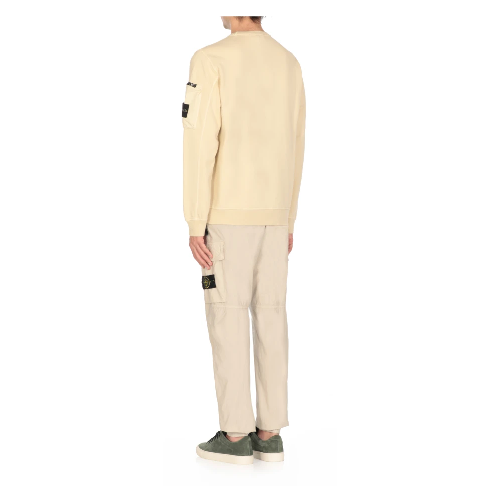 Stone Island Beige Katoenen Sweatshirt met Ritssluiting Beige Heren