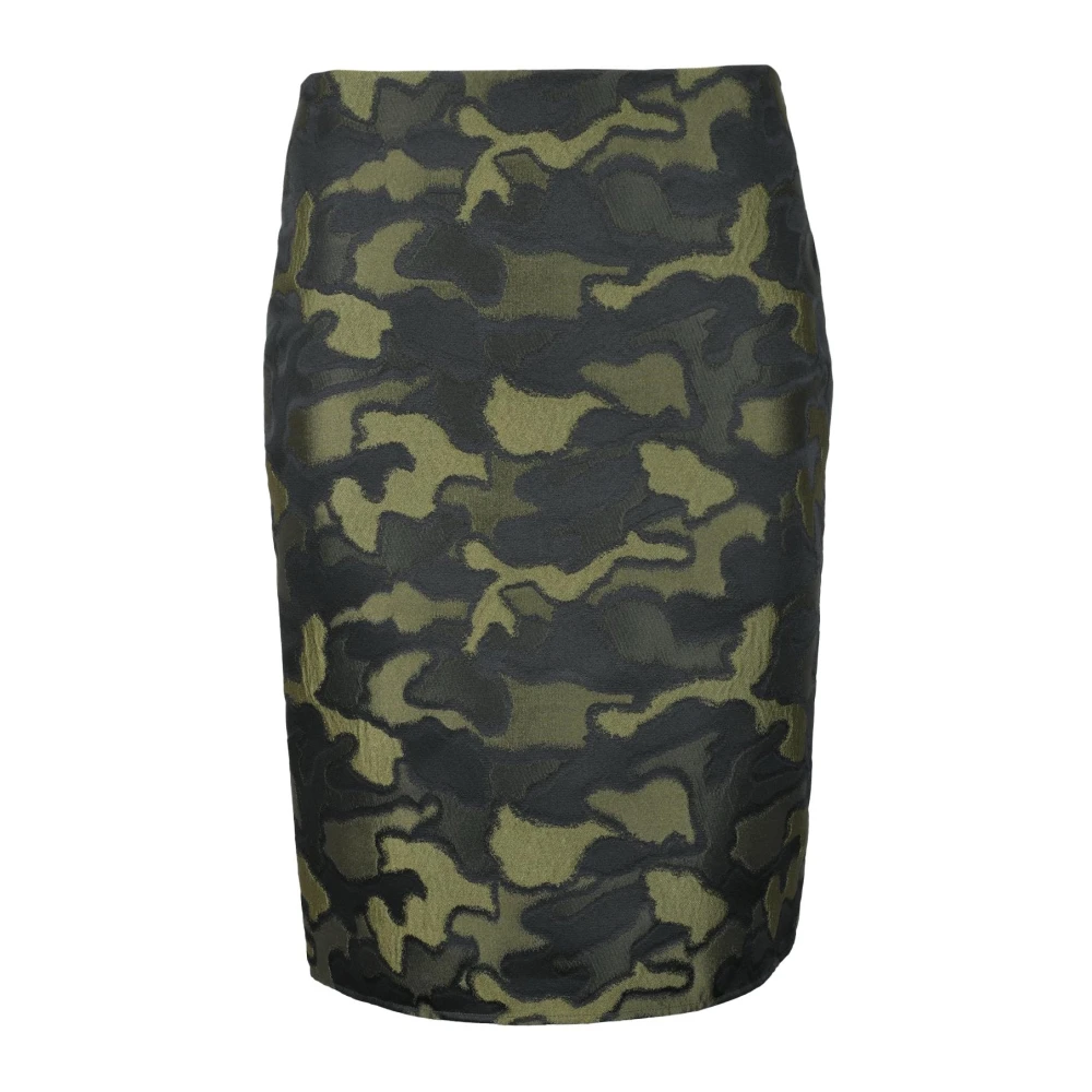 Aspesi Elegante Stretchy Polyester Mix Rok Green Dames
