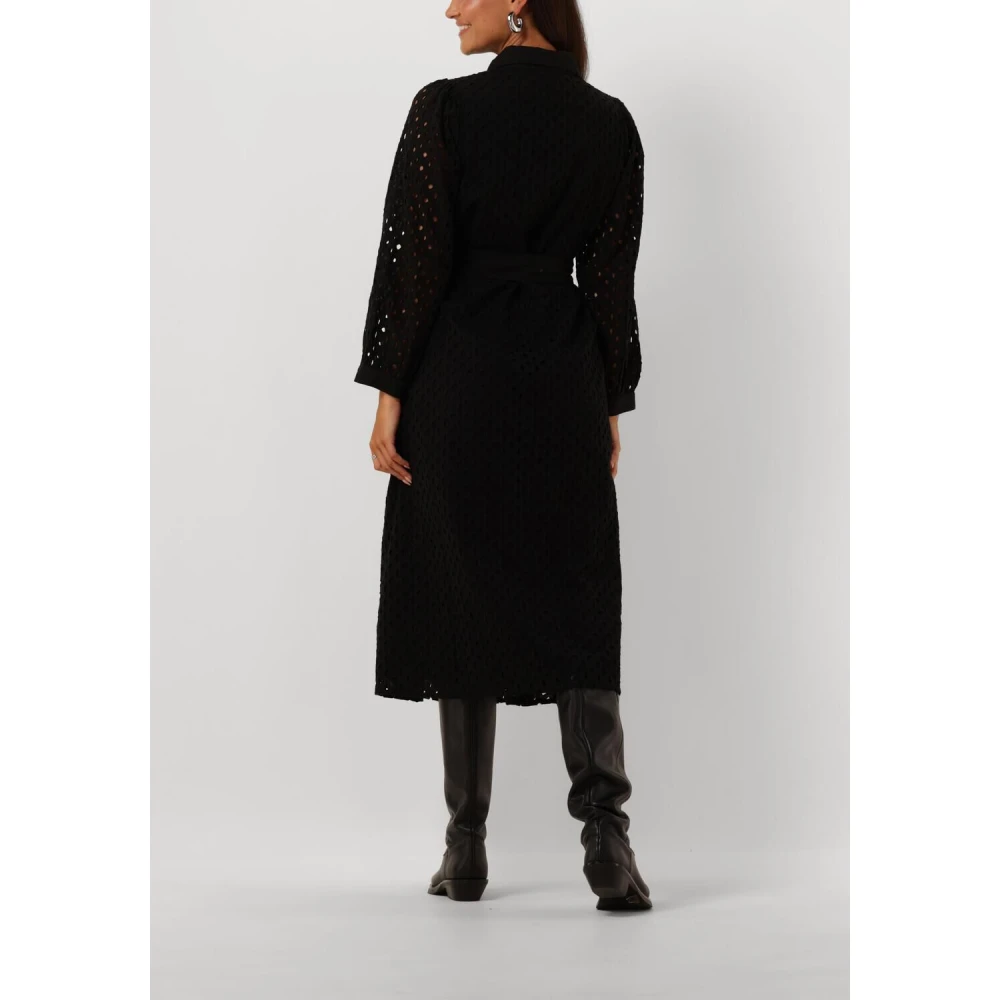 Y.A.S Elegante Zwarte Midi Jurk Black Dames