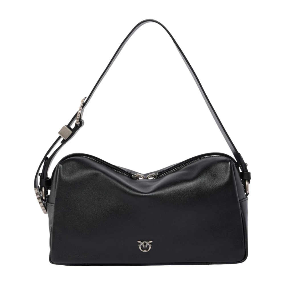 Pinko Women's Black - Medium Crossbody Boston Bag In Full-Grain Leather - Image 3