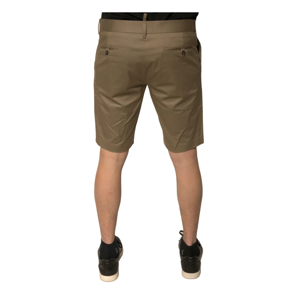 Dolce & Gabbana Bruine Katoenen Chino Shorts met Zakken Brown Heren
