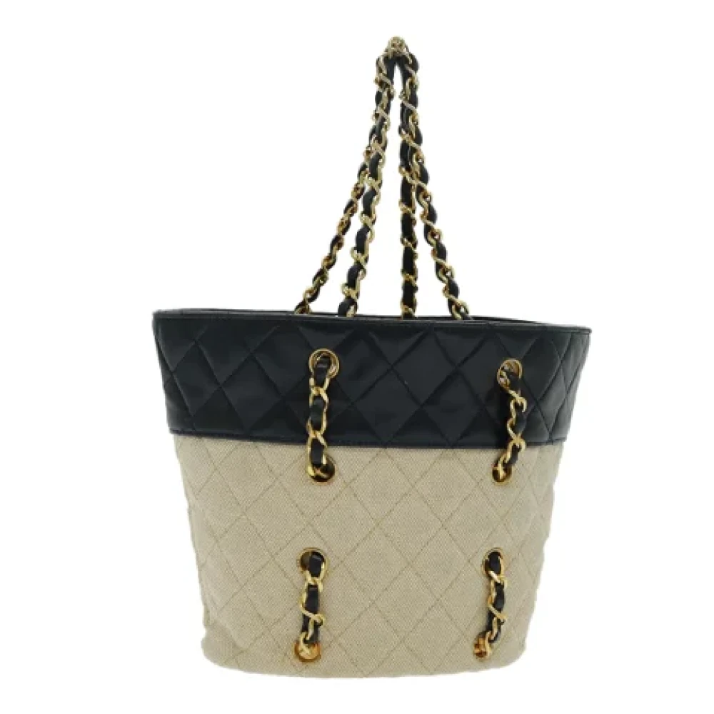 Chanel Vintage Pre-owned Canvas totes Beige Dames