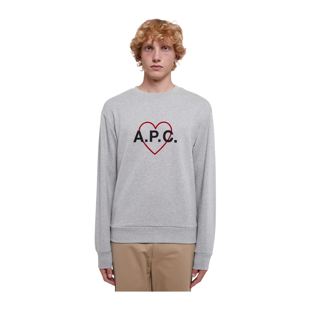 A.p.c. Grijze Leon Sweatshirt met Logo Gray Heren
