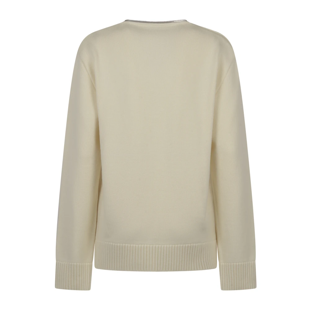 Courrèges Beige Wolle Rits Trui Beige Dames