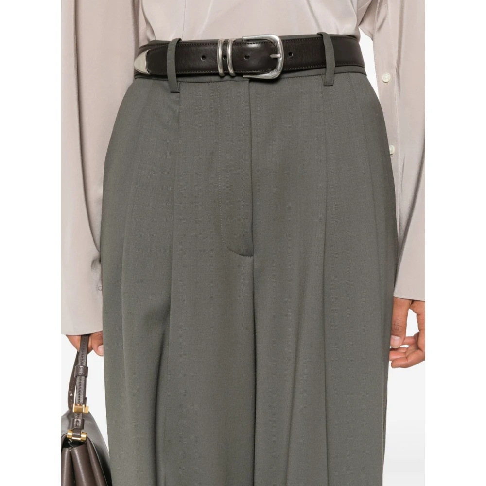 P.a.r.o.s.h. Grijze Wollen Twill Broek Gray Dames