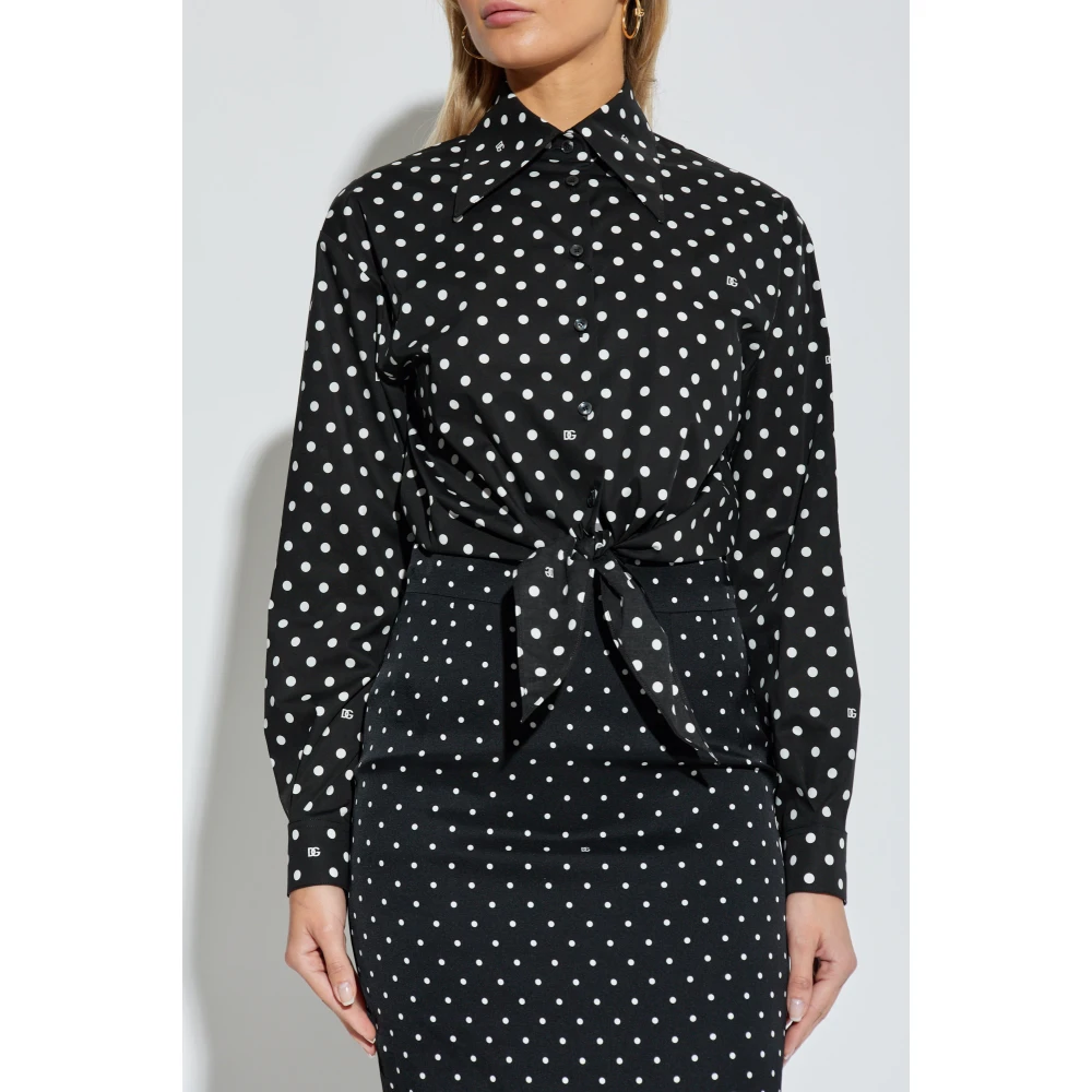Dolce & Gabbana Shirt met polka dot patroon Black Dames