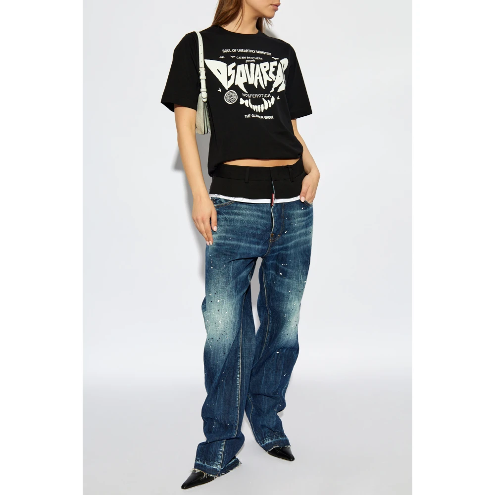 Dsquared2 Bedrukt T-shirt Black Dames