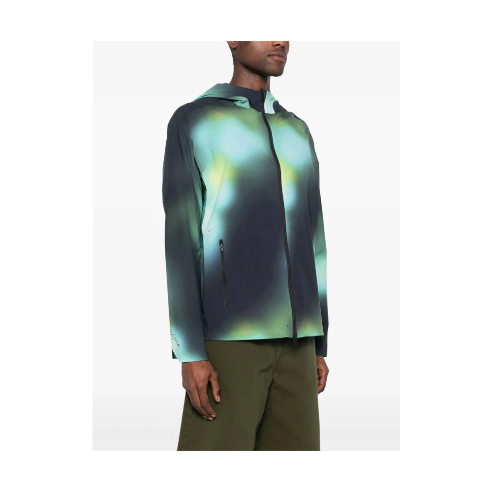 Y-3 Turquoise Blauw-Groene Hoodie Tule Multicolor Heren