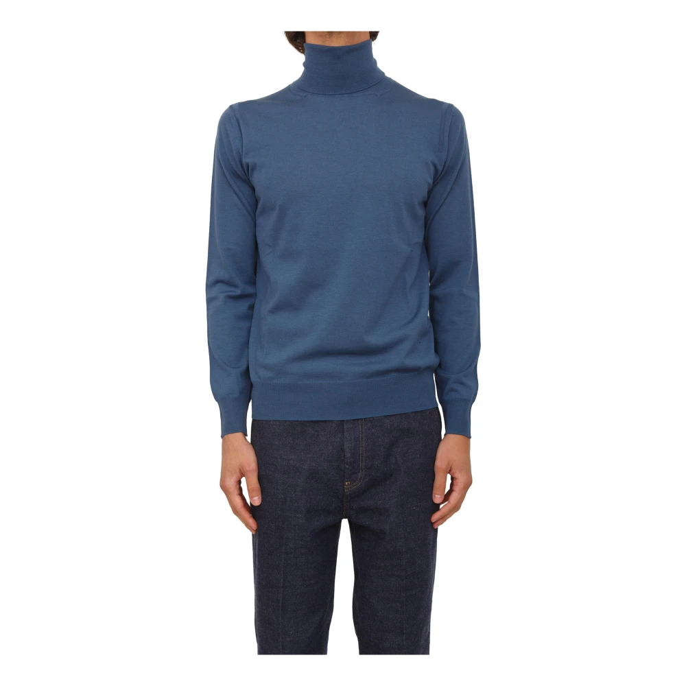 Paolo Pecora Men's Blue Maglia Lupetto - Turtlenecks - L - Knitwear