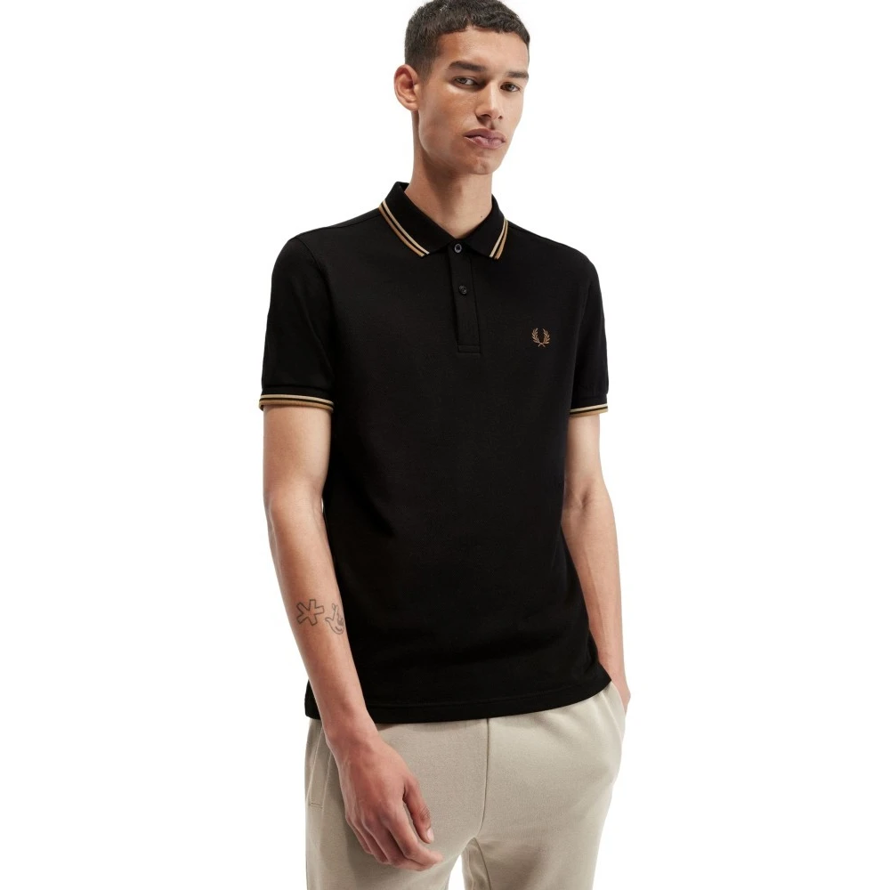 Fred Perry Zwarte Twin Tipped Polo Shirt Black Heren