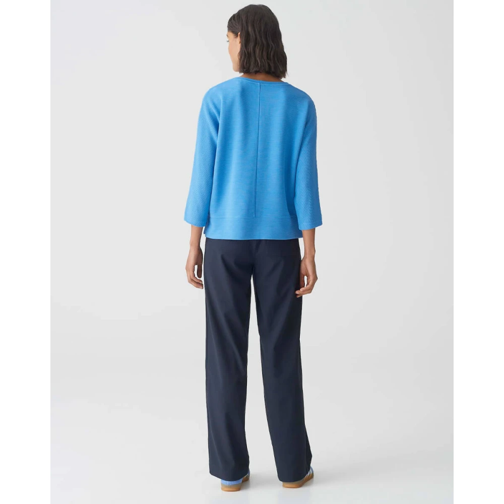 Opus Korte Mouw Top Sinni Blue Dames