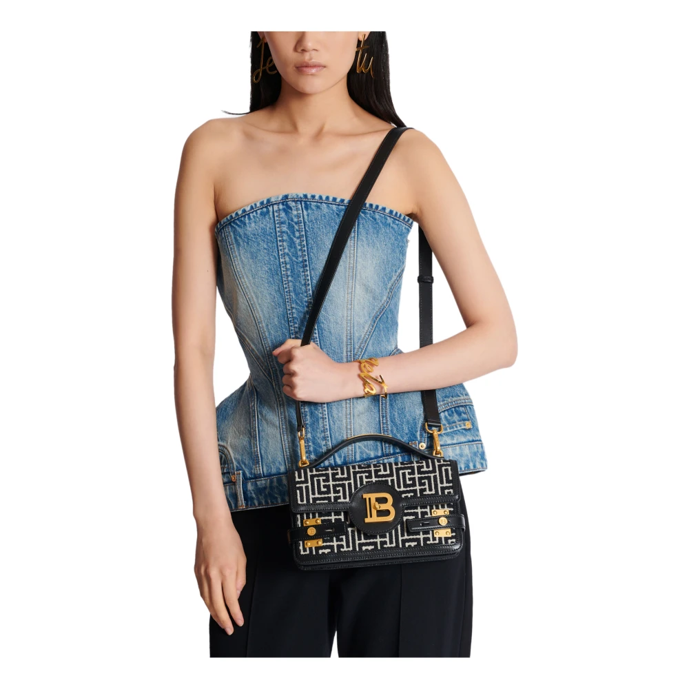 Balmain B-Buzz Shoulder 24 Bag Black Dames