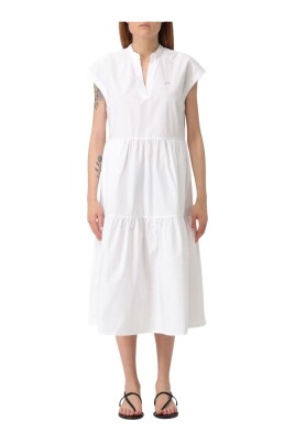 tiered-midi-dress-with-v-neck