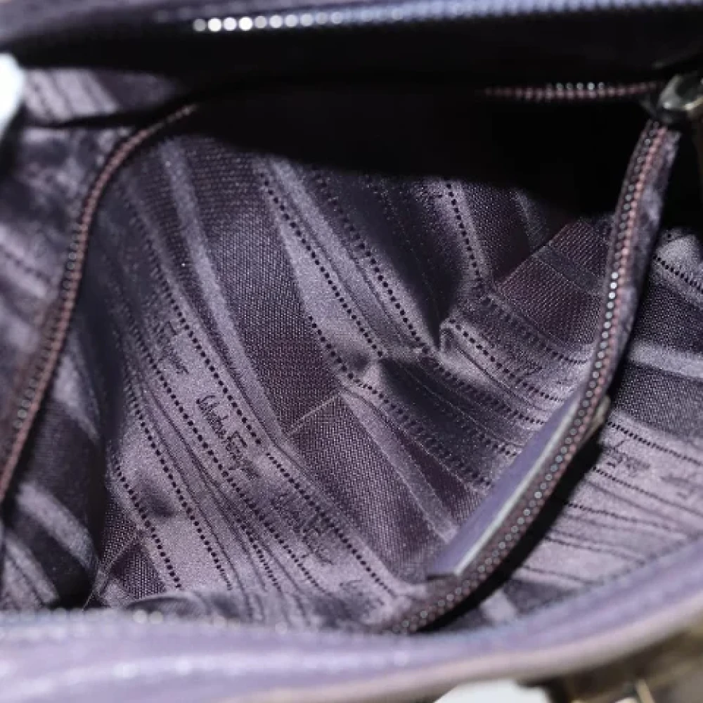 Salvatore Ferragamo Pre-owned Leather shoulder-bags Purple Dames