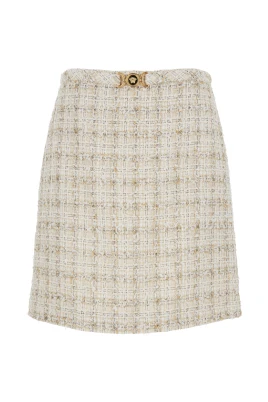 Beige Tweed Kjol med Medusa Head