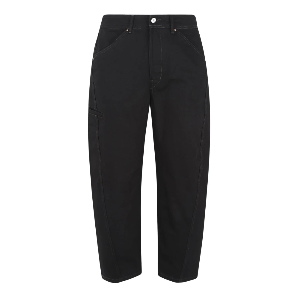 Lemaire Men's Black Loose Fit Jeans, S, Twisted Workwear Trousers