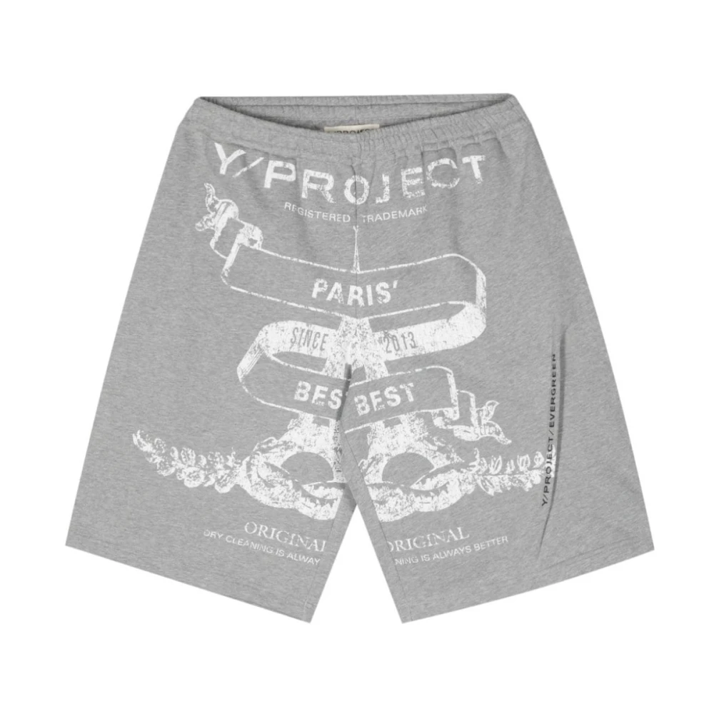 Y Project Gedrukte Logo Bermuda Shorts Gray Heren