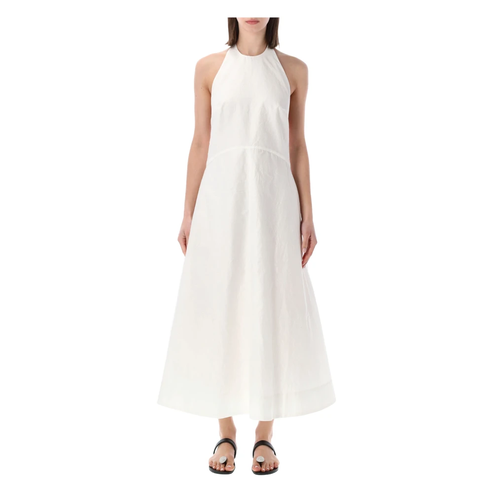 Róhe Women's White Midi Dresses, M, Halter Dress Cotton