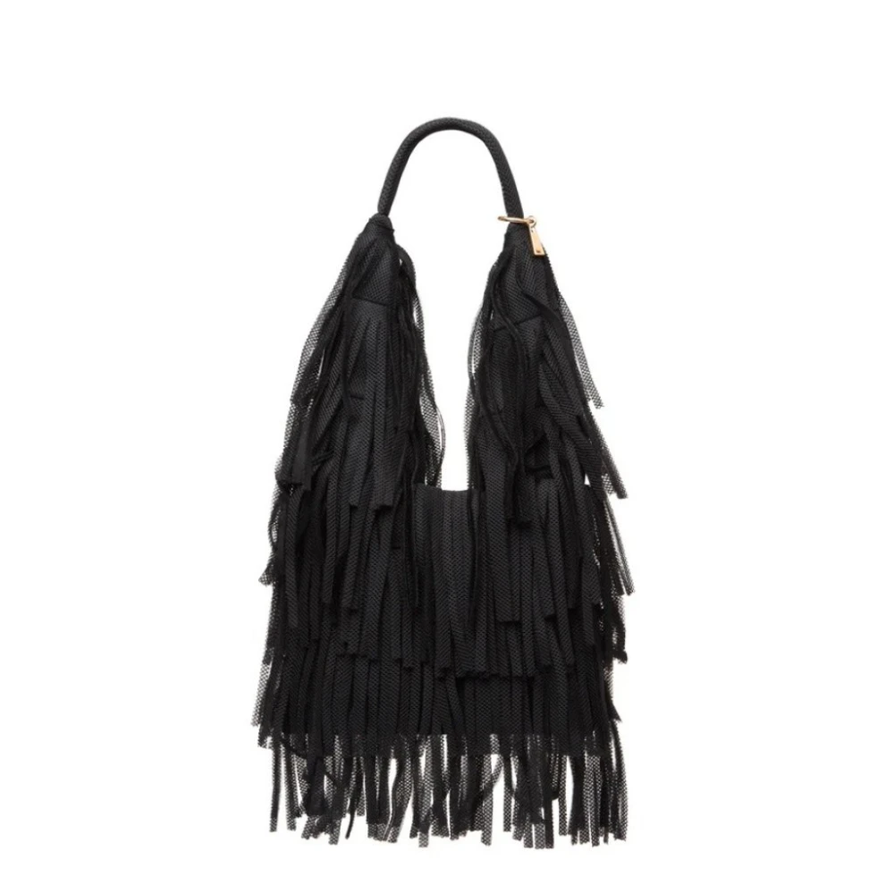 La Milanesa Neopreen Schoudertas in Zwart Black Dames