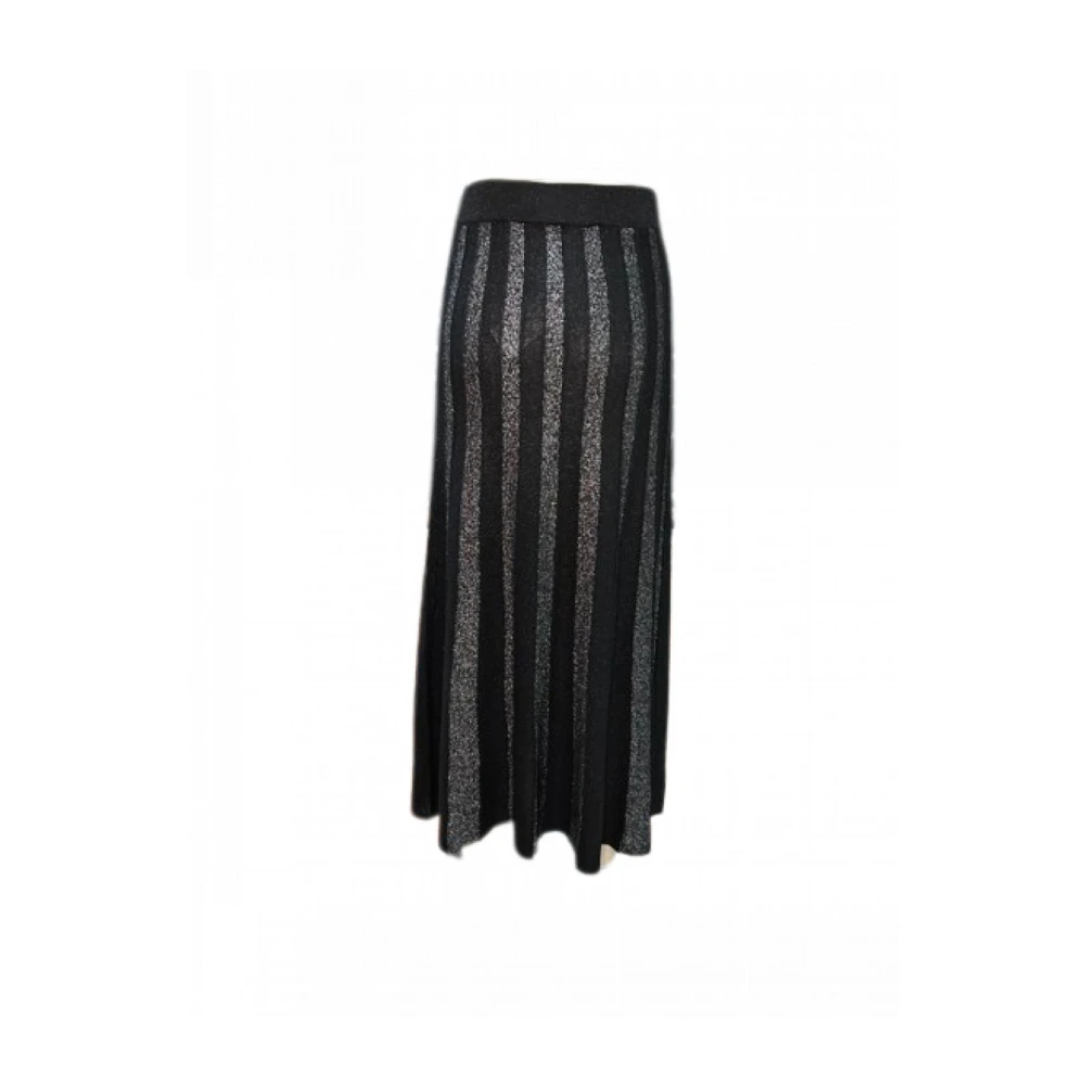 Molly Bracken Hoge taille lurex jersey rok Black Dames