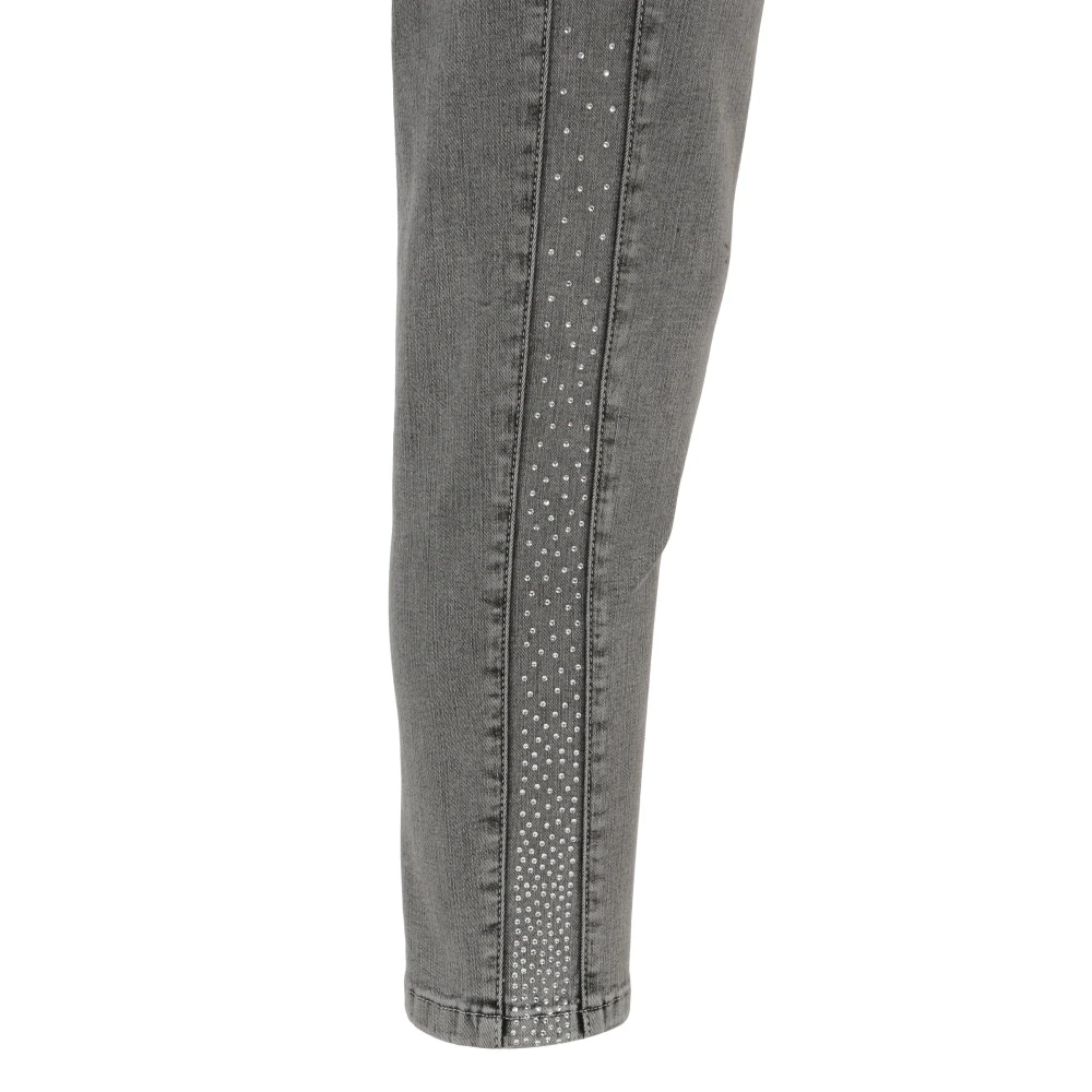 Doris S Slim-Fit Grijze Jeans met Strass Gray Dames