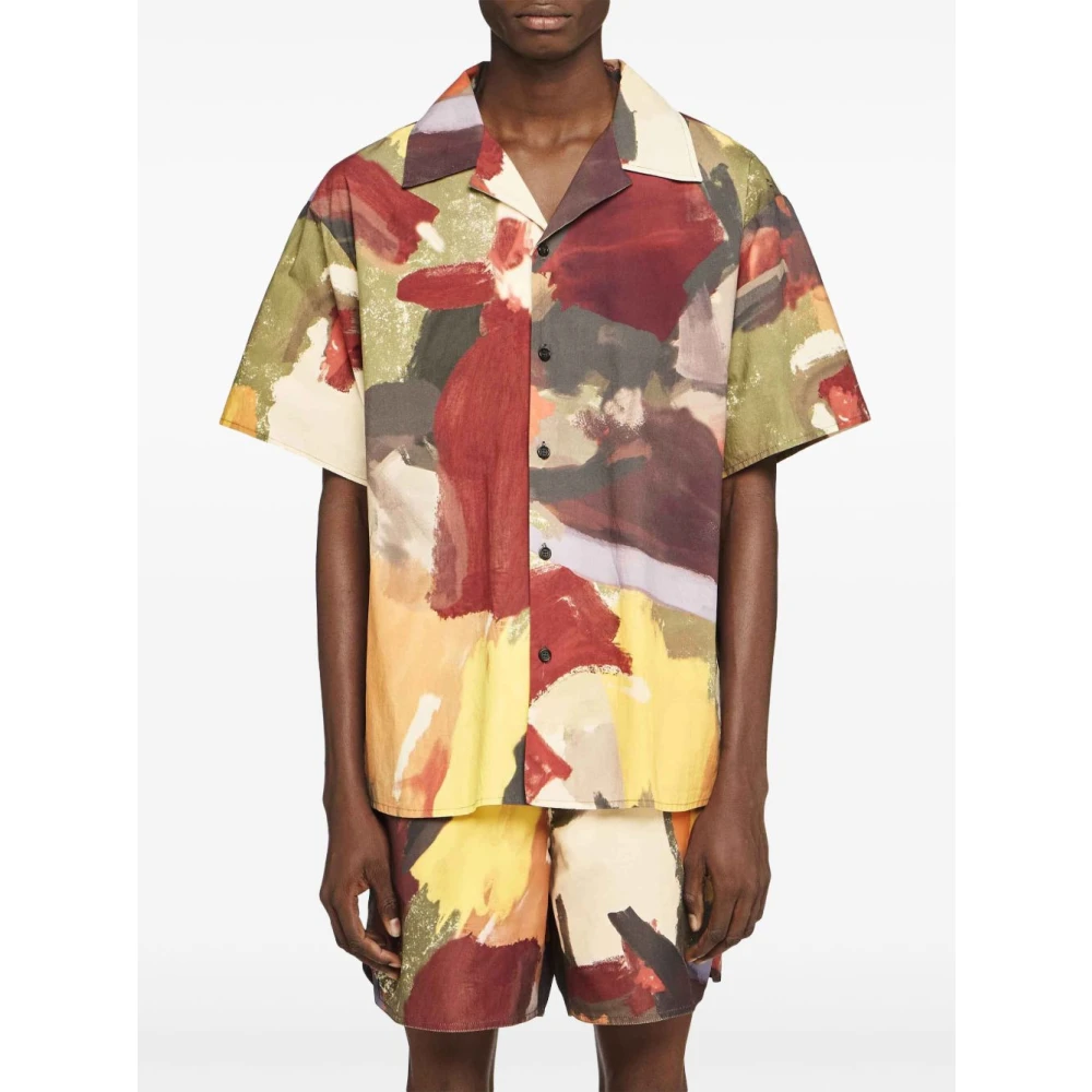 JW Anderson Groene Camp Kraag Shirt Multicolor Heren