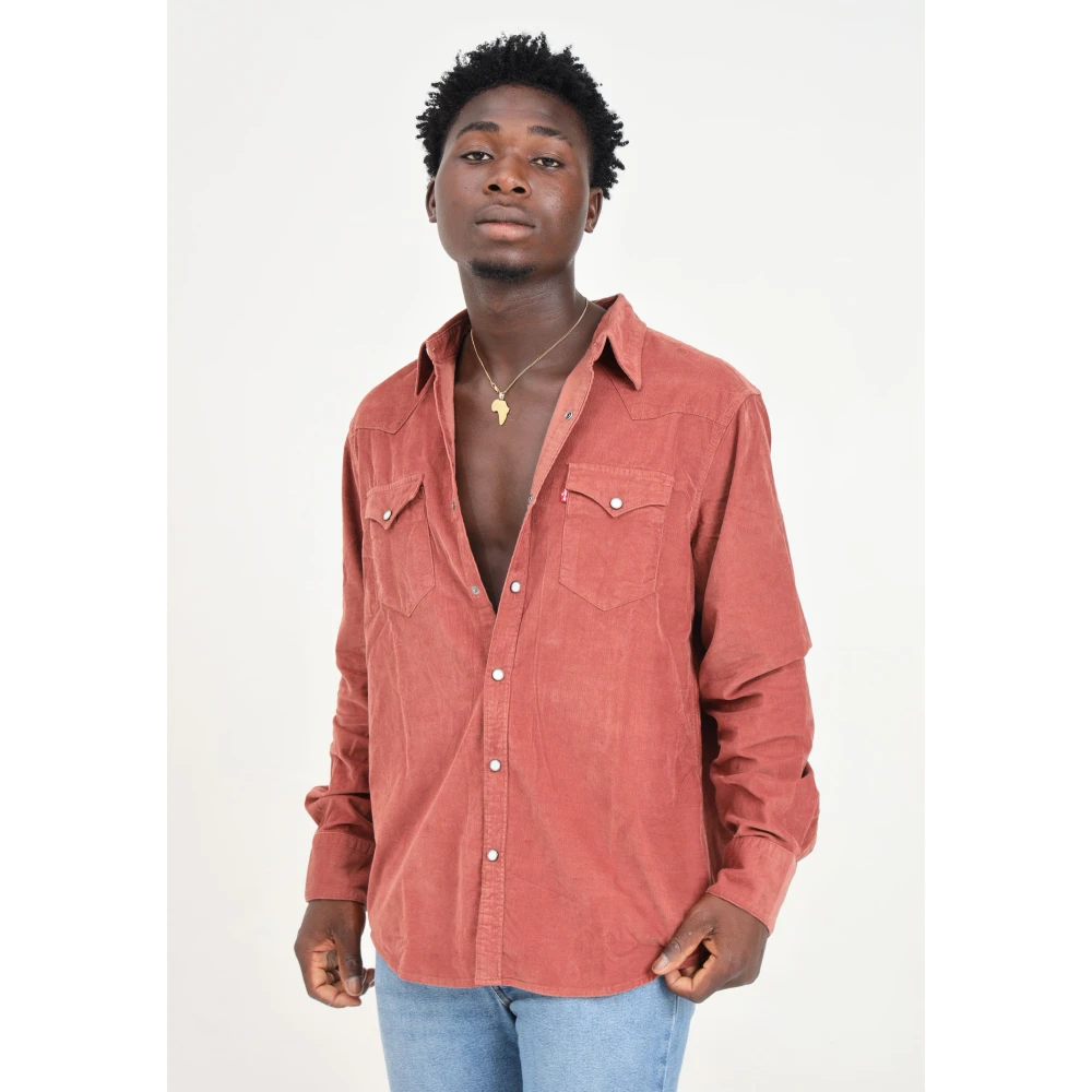 Levi's Rood Western Casual Shirt voor Mannen Pink Heren