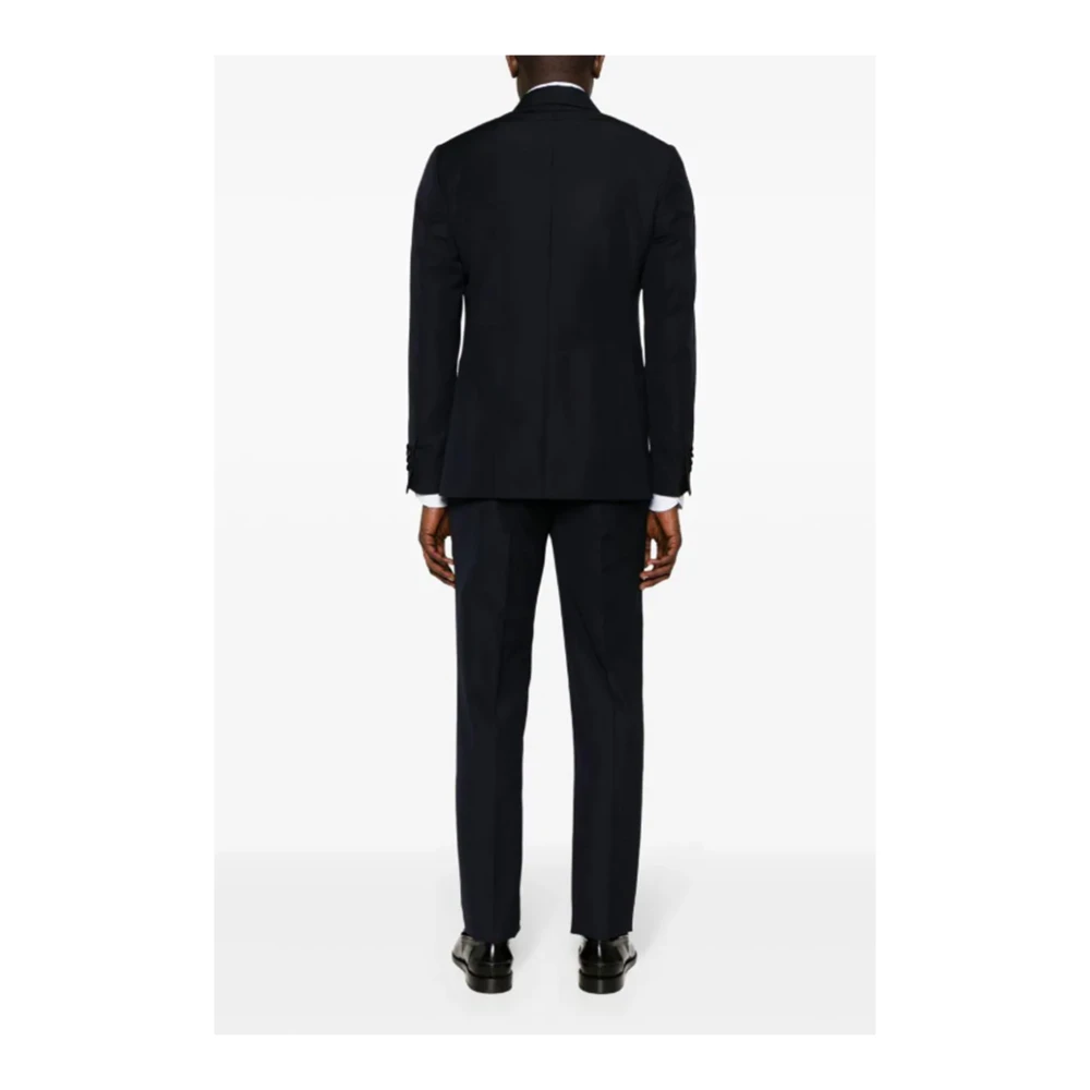 Lardini Blauwe Double-Breasted Jurk met Broek Blue Heren