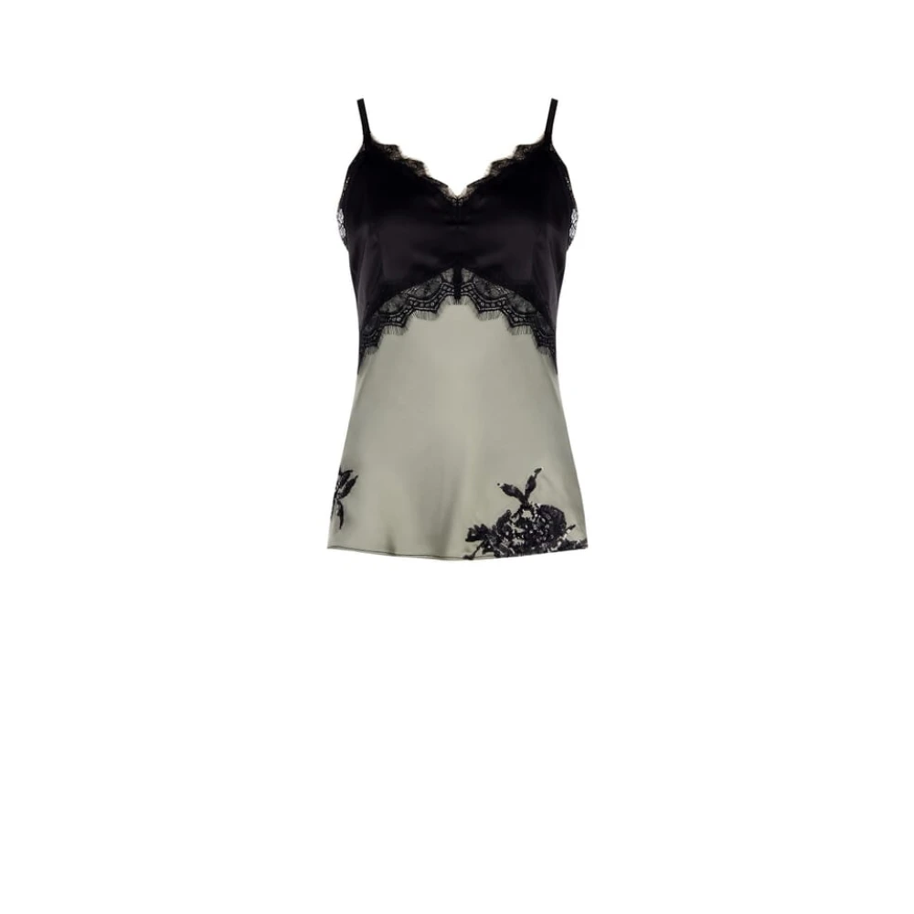 RINASCIMENTO Tweekleurige Top met Kant Green Dames